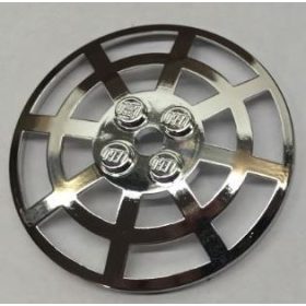   Chrome Silver Dish 6 x 6 Inverted (Radar) Webbed - Type 1 (underside attachable at any position)   Part:4285a Custom chromed by BUBUL