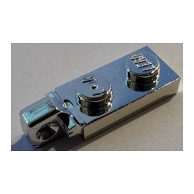   44301 Chrome Silver Hinge Plate 1 x 2 Locking with 1 Finger On End  Custom Chromed by BUBUL