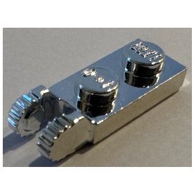   Chrome Silver Hinge Plate 1 x 2 Locking with 2 Fingers on End  44302 Custom Chromed by BUBUL