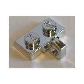   44567 Chrome Silver Hinge Plate 1 x 2 Locking with 1 Finger on Side (Undetermined Type) Custom Chromed by BUBUL