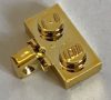 44567 Chrome Gold Hinge Plate 1 x 2 Locking with 1 Finger on Side (Undetermined Type) Custom Chromed by BUBUL