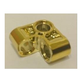   44809 Chrome Gold Technic, Pin Connector Perpendicular 2 x 2 Bent  Custom Chromed by BUBUL