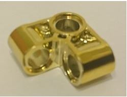 44809 Chrome Gold Technic, Pin Connector Perpendicular 2 x 2 Bent  Custom Chromed by BUBUL