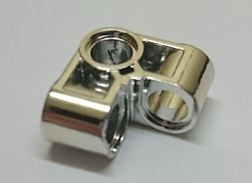 Chrome Silver Technic, Pin Connector Perpendicular 2 x 2 Bent   44809  Custom Chromed by BUBUL