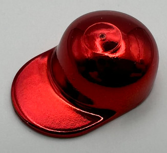 4485 Chrome-RED  Minifig, Headgear Cap - Long Flat Bill Custom chromed by Bubul