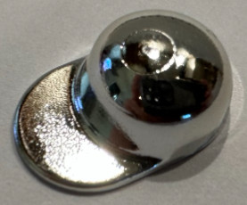 4485 Chrome Silver Minifig, Headgear Cap - Short Curved Bill   4485b or 4485 or 86035 chromed by Bubul