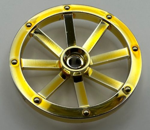 4489 Chrome Gold Wheel Wagon Large 33mm D., Undetermined Hole Type  Custom chromed by Bubul