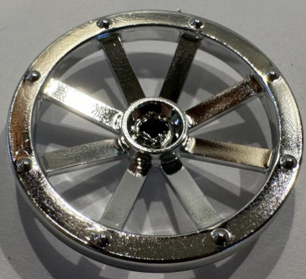 4489 Chrome Silver Wheel Wagon Large 33mm D., Undetermined Hole Type  Custom chromed by Bubul