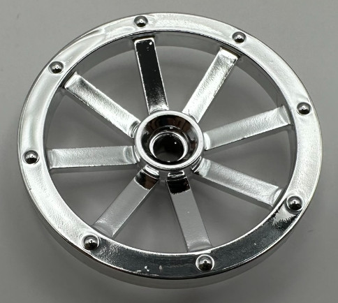 4489 Chrome Silver Wheel Wagon Large 33mm D., Undetermined Hole Type  Custom chromed by Bubul
