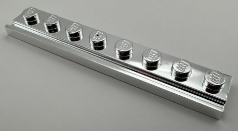 Chrome Silver Plate, Modified 1 x 8 with Door Rail  4510 Custom Chromed by BUBUL