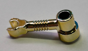 4735 Chrome Gold Bar 1 x 3 with Clip and Stud Receptacle (Robot Arm) Custom Chromed by BUBUL