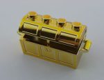   4738 Chrome GOLD Container, Treasure Chest, Complete Assembly - Thick Hinge, Slots in Back   4738ac01  Custom chromed by Bubul