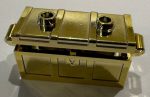   4738_flat Chrome GOLD Container, Treasure Chest with Slots in Back and (Same Color) Flat Lid (4738a / 80835) Custom chromed by Bubul