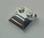   Chrome Silver Brick, Modified 2 x 2 x 2/3 Two Studs, Curved Slope End  47457 Custom Chromed by BUBUL