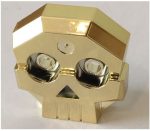   47990 Chrome Gold Rock Skull 1 x 4 x 3 Relief with Two Pins Custom chromed by BUBUL