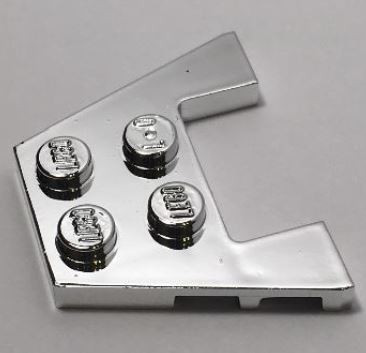 48183 Chrome Silver Wedge, Plate 3 x 4 with Stud Notches  48183 or 90194 or 28842 Custom Chromed by BUBUL