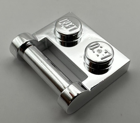 48336 Chrome Silver Plate, Modified 1 x 2 with Handle on Side - Closed Ends   Part: 48336  Custom Chromed by Bubul