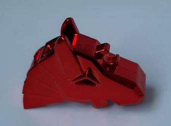 Chrome-RED Horse Battle Helmet, Angular (R) Part 48492 Custom Chromed by Bubul
