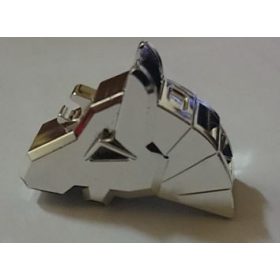   48492  | Chrome Silver Horse Battle Helmet, Angular | Custom Chromed by Bubul