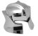 48493 Chrome Silver Minifig, Headgear Helmet Castle with Cheek Protection Angled   Part: 48493 Custom chromed by Bubul
