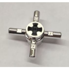   48723 Chrome Silver Technic, Axle Connector Hub with 4 Bars  48723 Custom Chromed by BUBUL