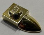   49668 Chrome Gold Plate, Modified 1 x 1 with Tooth  49668 Custom chromed by Bubul