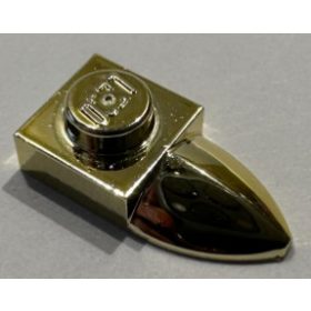   49668 Chrome Gold Plate, Modified 1 x 1 with Tooth  49668 Custom chromed by Bubul