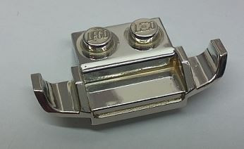 50949 Chrome Silver Plate, Modified 1 x 2 with Racers Car Grille  Custom Chromed by Bubul
