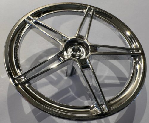 50965 Chrome Silver Wheel Cover 5 Spoke with Center Stud - 56mm D. - for Wheel 44772  Custom chromed by Bubul