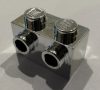 52107 Chrome silver Brick, Modified 1 x 2 with Studs on Sides Custom Chromed by BUBUL