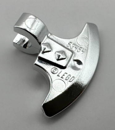 53454 Chrome Silver Minifigure, Weapon Axe Head with Clip Alternate Item No: 15549, 15550, 20731, 53705, 61851, 65042, 79805 Custom Chromed by BUBUL