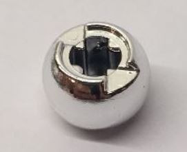 Chrome Silver Technic Ball Joint with Through Axle Hole  Part: 53585 Custom Chromed by BUBUL