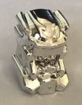   53596 Chrome Silver Minifigure, Head, Modified Bionicle Inika Toa Hewkii Plain Custom Chromed by BUBUL