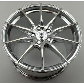  5428 | Chrome Silver Wheel 75mm D. x 41mm Technic Racing Large, 10 Spokes, McLaren P1 | Custom Chromed by Bubul 