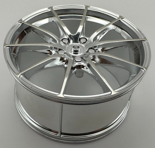5428 | Chrome Silver Wheel 75mm D. x 41mm Technic Racing Large, 10 Spokes, McLaren P1 | Custom Chromed by Bubul 