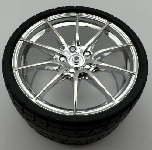 5428 | Chrome Silver Wheel 75mm D. x 41mm Technic Racing Large, 10 Spokes, McLaren P1 | Custom Chromed by Bubul 