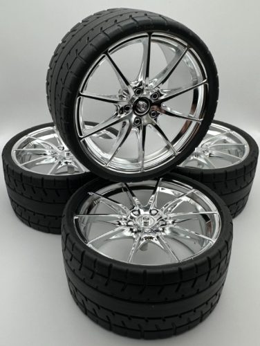 5428 | Chrome Silver Wheel 75mm D. x 41mm Technic Racing Large, 10 Spokes, McLaren P1 | Custom Chromed by Bubul 