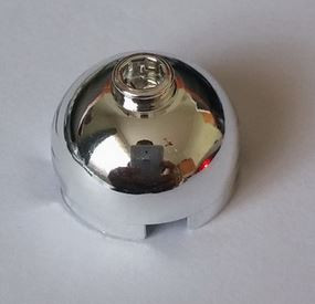 553 Chrome Silver Brick, Round 2 x 2 Dome Top - Undetermined Stud and Bottom Type   553 or 30367  Custom chromed by Bubul