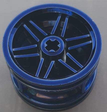 56145 Chrome BLUE Wheel 30.4mm D. x 20mm with No Pin Holes and Reinforced Rim Custom Chromed by BUBUL