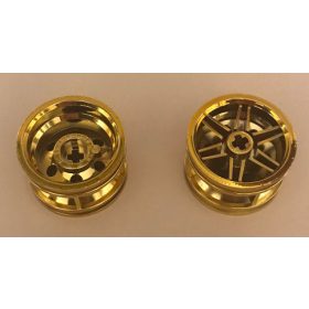   56145 | Chrome Gold Wheel 30.4mm D. x 20mm with No Pin Holes and Reinforced Rim | Custom Chromed by Bubul