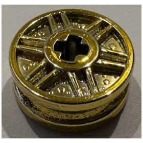   56903 Chrome Gold Wheel 18mm D. x 8mm with Fake Bolts and Shallow Spokes and Axle Hole  Custom Chromed by BUBUL