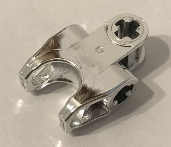 60176 Chrome Silver Technic, Axle Connector 2 x 3 with Ball Socket, Closed Sides, Squared Ends Custom Chromed by BUBUL