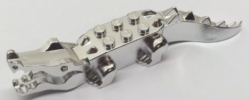 6026c01 Chrome Silver Alligator / Crocodile with 8 Teeth Custom Chromed by Bubul