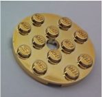   60474 Chrome Gold Plate, Round 4 x 4 with Hole Custom Chromed by BUBUL