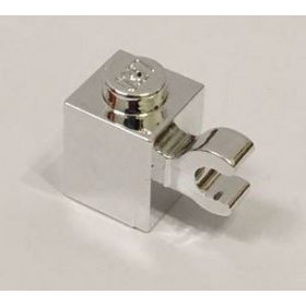   Chrome Silver Brick, Modified 1 x 1 with Clip Horizontal  60476 Custom Chromed by BUBUL