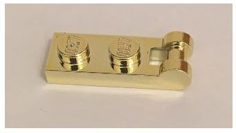 60478 Chrome Gold Plate, Modified 1 x 2 with Handle on End - Closed Ends Custom Chromed by BUBUL