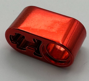 60483 Chrome RED Technic, Liftarm 1 x 2 Thick with Pin Hole and Axle Hole  Custom Chromed by BUBUL