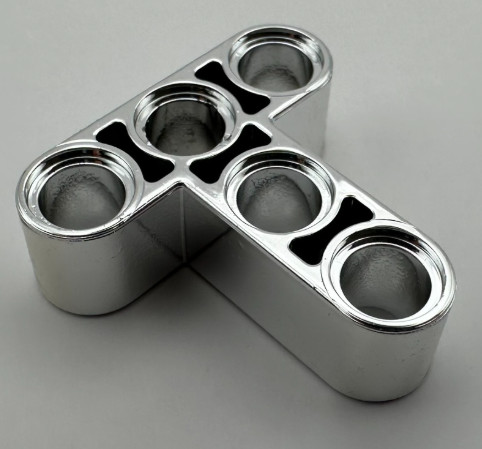 60484  | Chrome Silver Technic, Liftarm 3 x 3 T-Shape Thick | Custom Chromed by BUBUL