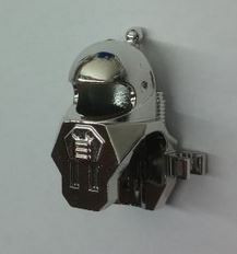 Chrome Silver Minifig, Headgear Helmet Underwater with Antenna and Clips   x40 6088  Custom chromed by BUBUL