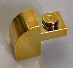 6091 Chrome Gold Brick, Modified 1 x 2 x 1 1/3 with Curved Top Custom Chromed by BUBUL